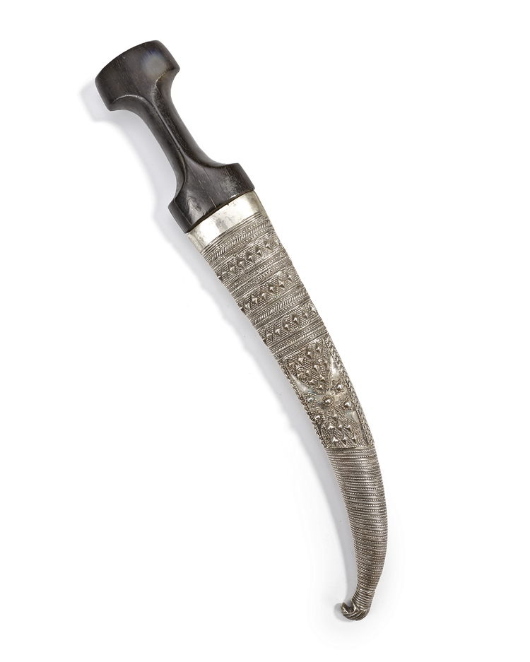 AN OTTOMAN SILVER DAGGER, 19TH CENTURY