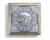A SILVER SQUARE BOX DEPICTING A LADY, PERSIA, 19TH CENTURY