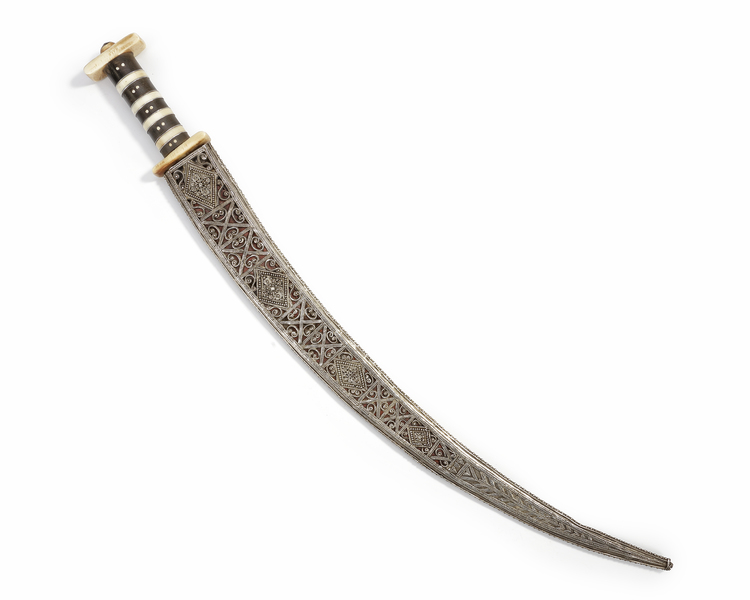 A SILVER ETHIOPIAN DAGGER, 19TH CENTURY