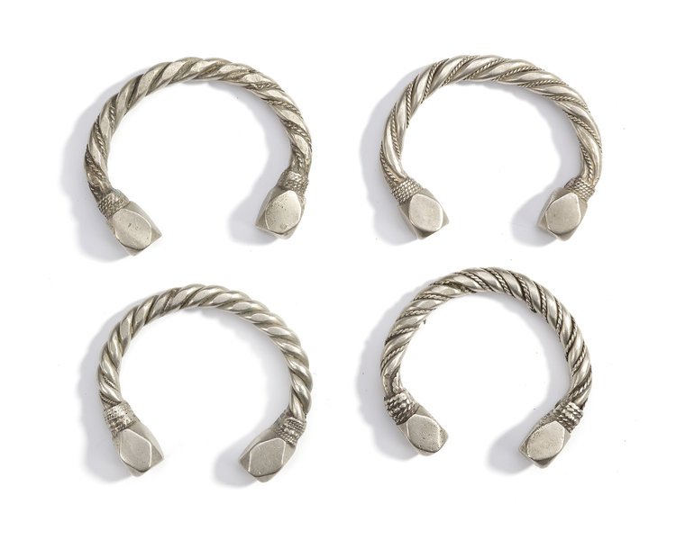 FOUR SILVER BRACELETS, YEMEN, 19TH CENTURY