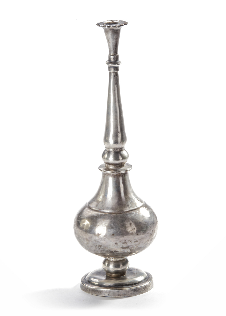 AN INDIAN SILVER ROSE WATER SPRINKLER, 19TH CENTURY