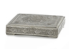 A PERSIAN SILVER SQUARE BOX, 19TH CENTURY