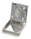 A PERSIAN SILVER SQUARE BOX, 19TH CENTURY