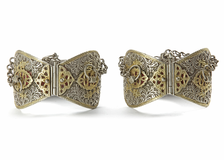 A PAIR OF SILVER ANKLETS, MOROCCO, 19TH CENTURY