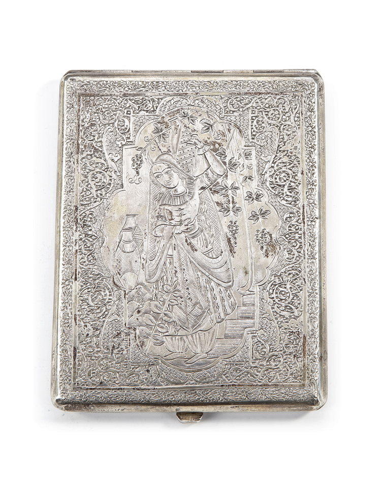 A PERSIAN SILVER BOX, 19TH CENTURY