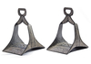 A PAIR OF SILVER STIRRUPS, 19TH CENTURY
