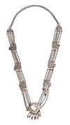 A CAUCASIAN NIELLO SILVER NECKLACE, 19TH CENTURY