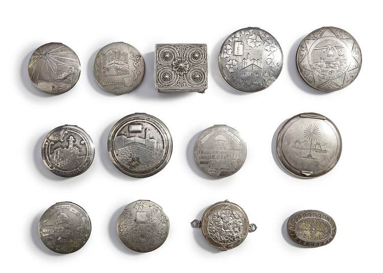 A COLLECTION OF SEVENTEEN ISLAMIC SILVER BOXES, 19TH CENTURY