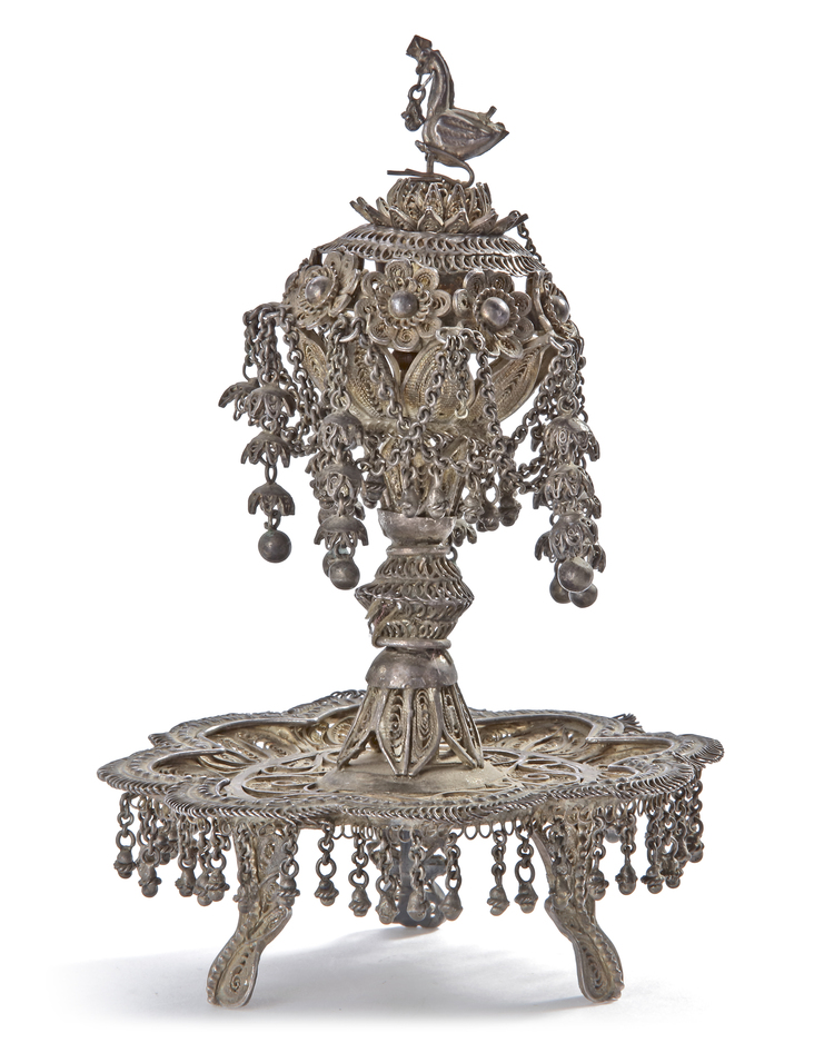 OTTOMAN SILVER FILIGREE WITH BIRD FINIAL – 19TH CENTURY