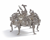 AN INDIAN SILVER BOX WITH PEACOCKS, 19TH CENTURY