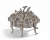 AN INDIAN SILVER BOX WITH PEACOCKS, 19TH CENTURY