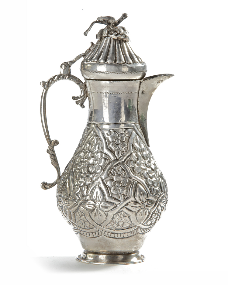 AN OTTOMAN SILVER JUG, 19TH CENTURY