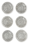 SIX PERSIAN SILVER PLATES SIGNED BY LAHIJI, Circa 1900