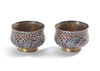 TWO INDIAN SILVER ENAMEL CUPS, 19TH CENTURY
