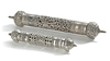 TWO OTTOMAN SILVER PIERCED SCROLL CASES, 19TH CENTURY