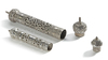 TWO OTTOMAN SILVER PIERCED SCROLL CASES, 19TH CENTURY