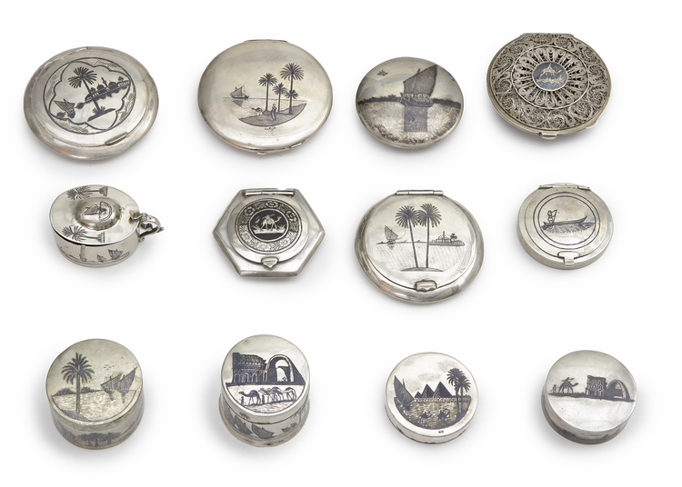 TWELVE SILVER BOXES, IRAQ, EARLY 20TH CENTURY