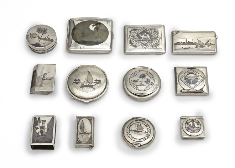 TWELVE SILVER BOXES, IRAQ, EARLY 20TH CENTURY