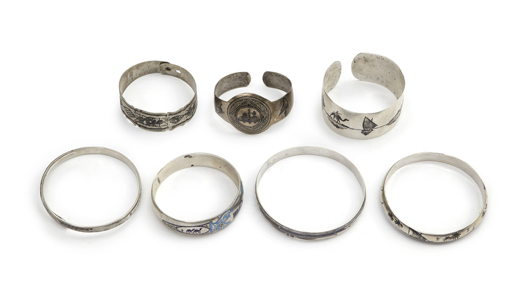 SEVEN SILVER BRACELETS, IRAQ, EARLY 20TH CENTURY