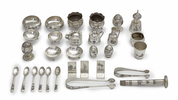 SET OF THIRTY SILVER OBJECTS, IRAQ, EARLY 20TH CENTURY