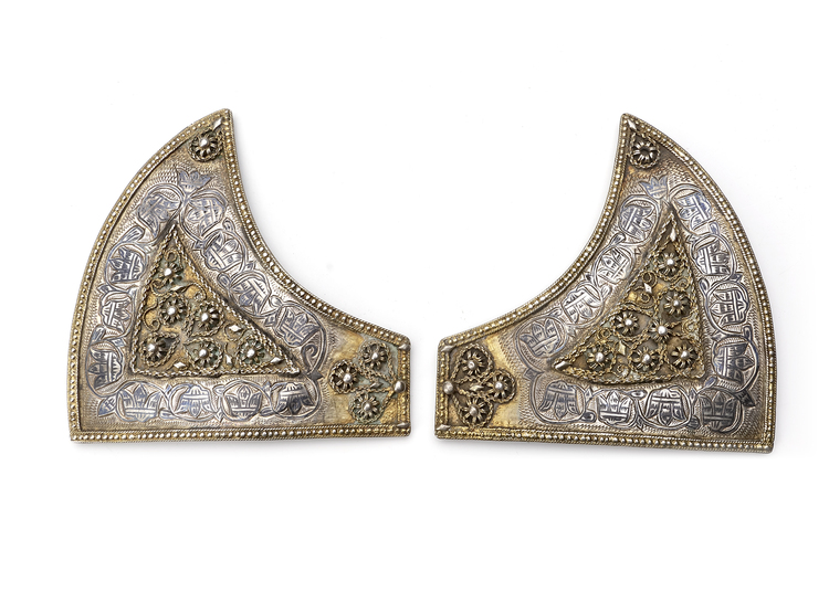 TWO OTTOMAN SILVER BELT PLATES, 19TH CENTURY