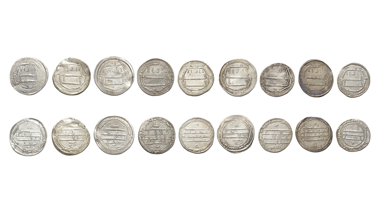 ABBASID, TEMP. HARUN AL-RASHID (170–193 AH/ 786–809AD), NINE SILVER DIRHAMS, DATED