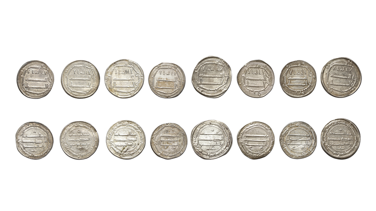 ABBASID, TEMP. AL-MANSUR (136–158 AH/754–775AD), EIGHT SILVER DIRHAMS, DATED