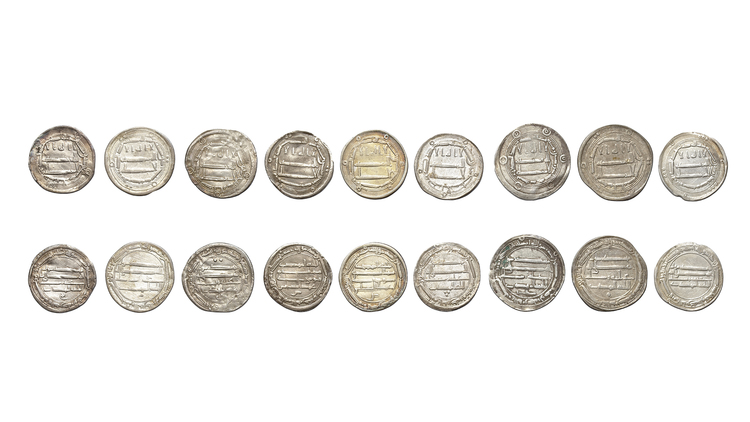 ABBASID, TEMP. AL-MAHDI (158–169 AH/ 775–785AD), NINE SILVER DIRHAMS, DATED