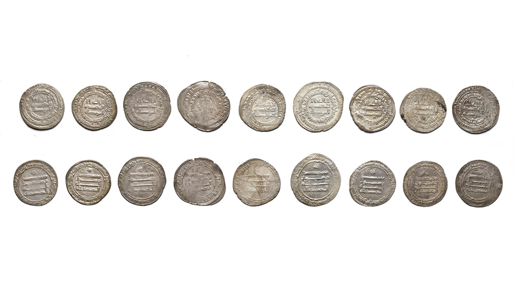 ABBASID, TEMP. AL-MU'TADID (279–289 AH/ 892–902AD), NINE SILVER DIRHAMS, DATED