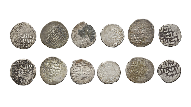 BAHRI MAMLUK, DIFFERENT RULERS, SIX SILVER COINS, DATED
