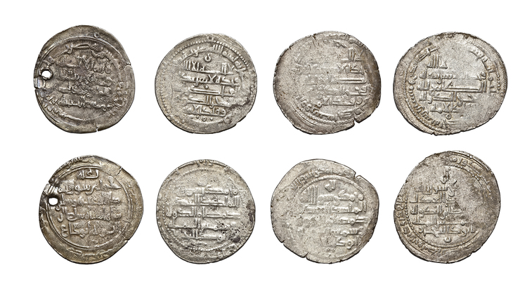 BUYIDS OF FARS, TEMP. BAHA AL-DAWLA ( 379–402AH/ 988–1012AD), FOUR SILVER DIRHAMS, DATED