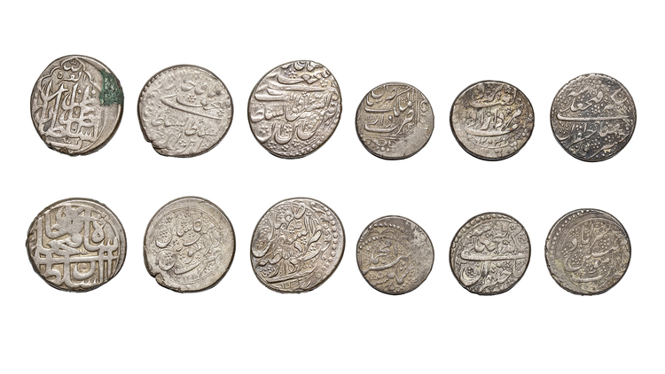QAJAR, TEMP. FATH ALI SHAH (1212–1250AH/1797–1834AD), SIX SILVER COINS, DATED
