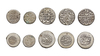 AFSHARID, TEMP. NADER SHAH AFSHAR(1148–1160AH/ 1736–1747AD), FIVE SILVER COINS, DATED