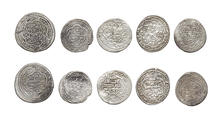 ILLKHANID, ULJAITU(703–716AH/1304–1316AD), FIVE SILVER DIRHAMS, DATED