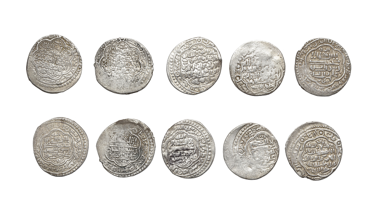 ILLKHANID, ULJAITU(703–716AH/1304–1316AD), FIVE SILVER DIRHAMS, DATED