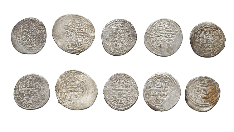 ILLKHANID, ULJAITU(703–716AH/1304–1316AD), FIVE SILVER DIRHAMS, DATED