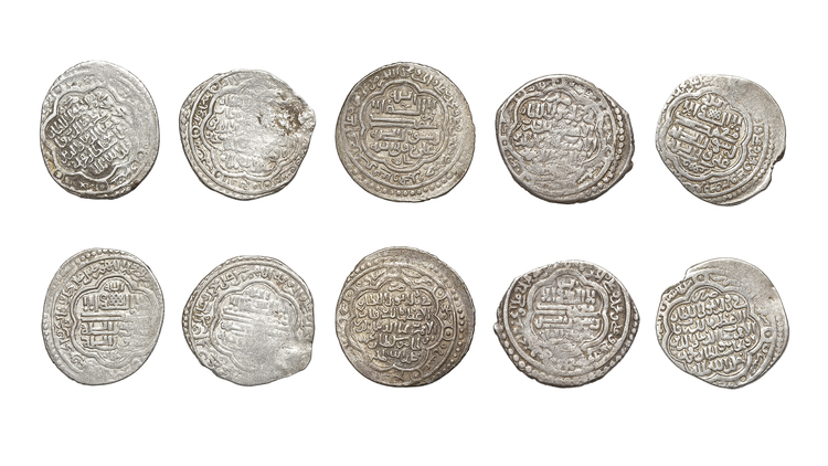 ILLKHANID, ULJAITU(703–716AH/1304–1316AD), FIVE SILVER DIRHAMS, DATED
