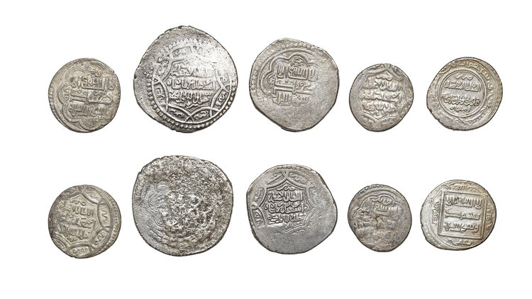ILLKHANID, ABU SA'ID BAHADUR KHAN (716–736 AH/1316–1335AD), FIVE SILVER DIRHAMS, DATED