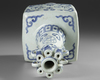 A CHINESE BLUE AND WHITE MING STYLE ARROW VASE