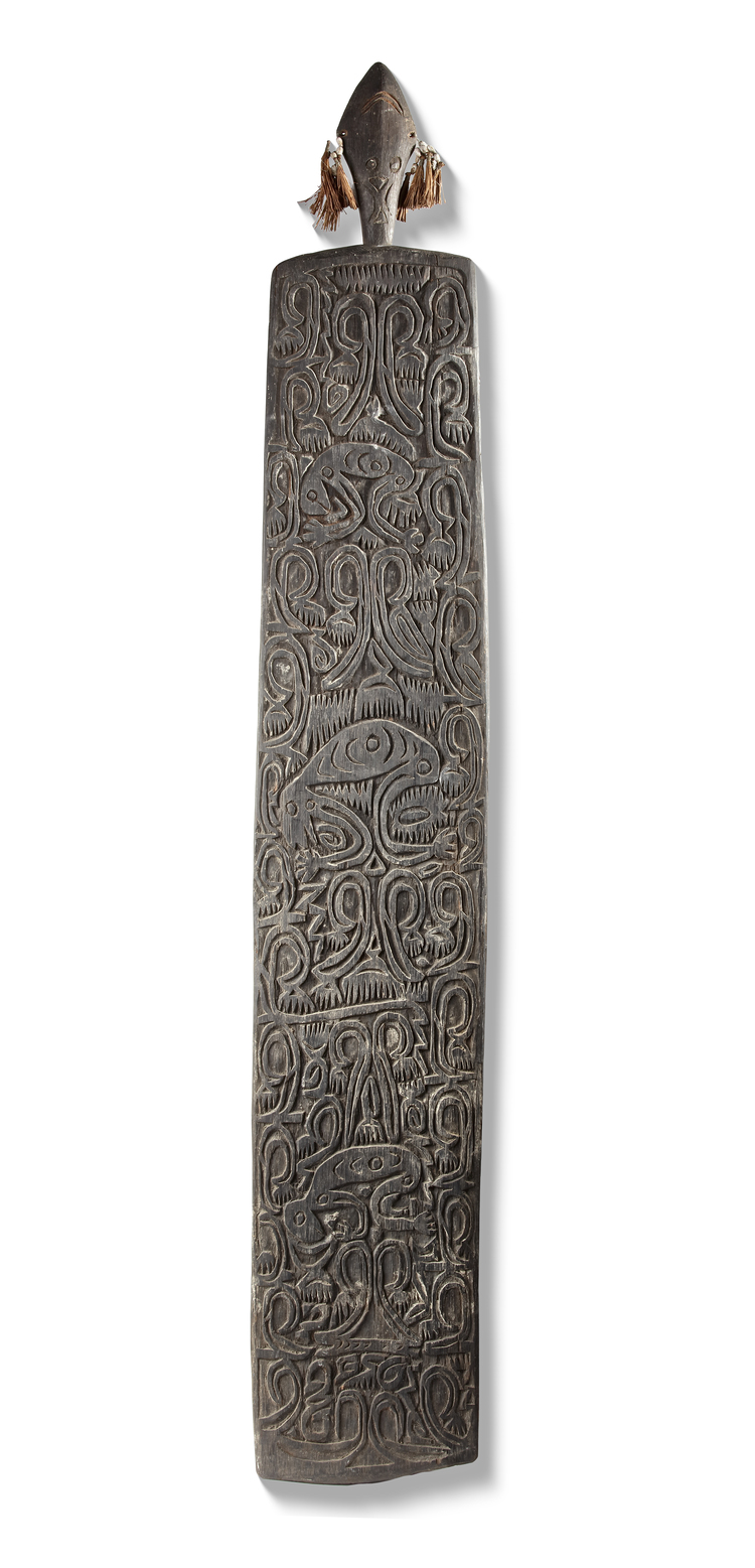 Asmat panel with typical designs collected by Jac Hoogerbrugge.