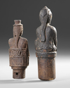 Borneo. Two Dayak lids/stoppers. Collected by Jac Hoogerbrugge in the 1950’s.