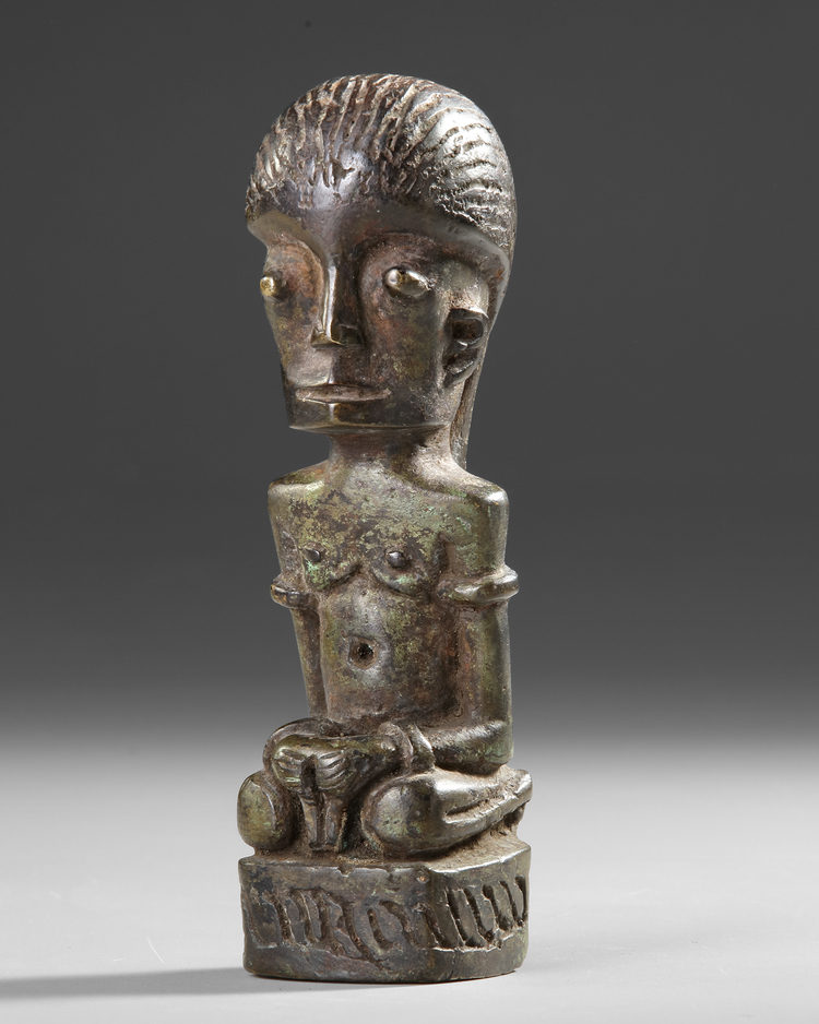 Sumatra. Batak Ancestor figure in bronze.