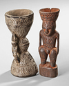 Two Sepik betel nut mortars.