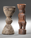 Two Sepik betel nut mortars.