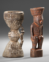 Two Sepik betel nut mortars.
