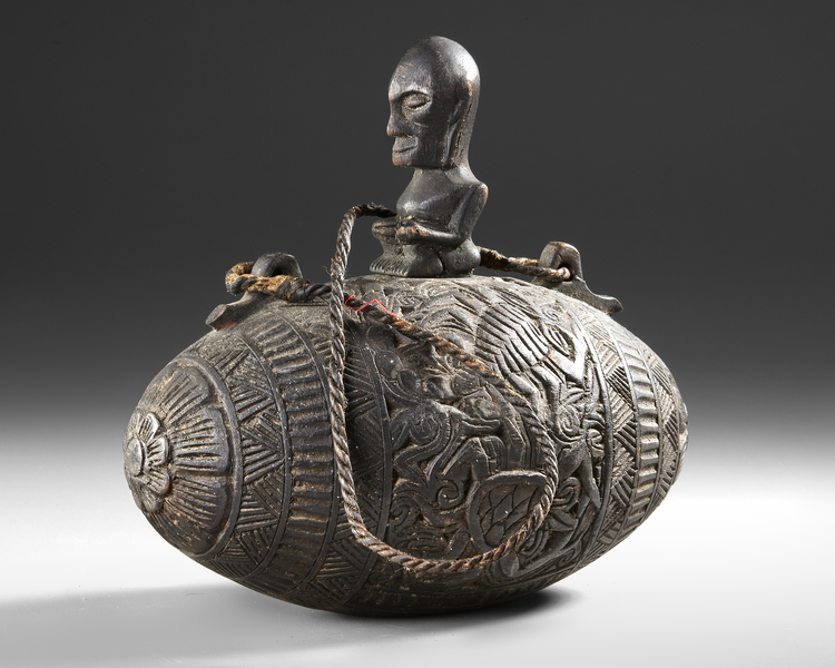 Sumatra. Batak container with stopper.