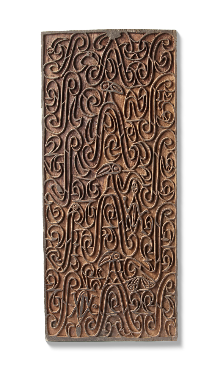 Amat panel in relief with typical motifs. Collected in the 1970’s by Jac Hoogerbrugge.