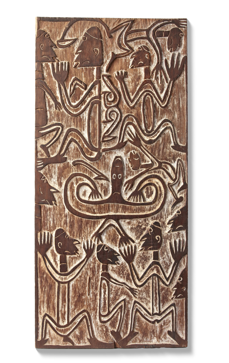 Amat panel in relief with typical motifs.