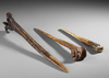 Two cassowary bone daggers and one bone implement. Collected by Jac Hoogerbrugge in the 1960’s.