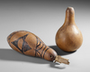 Two Sentani gourd lime containers. Collected by Jac Hoogerbrugge in the 1950’s